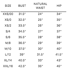 kate spade women's size chart