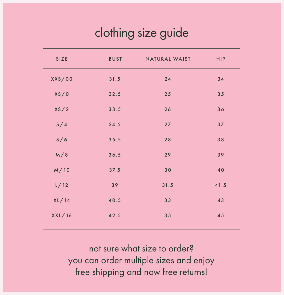 Kate Spade Size Chart Clothing
