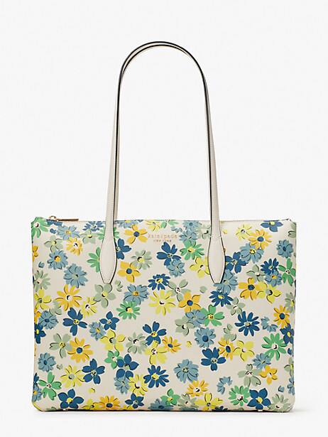 all day floral medley large zip-top tote