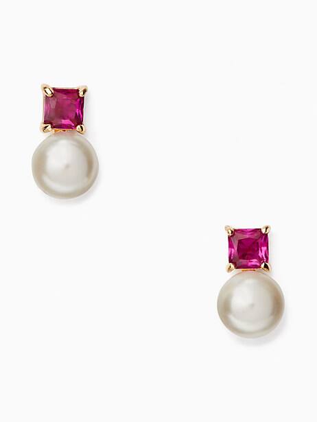 little gem pearl and stone mini studs
